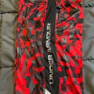 Under Armour Red and Black Athletic Shorts